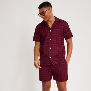OAS Burgundy Casual Button Down Shirt